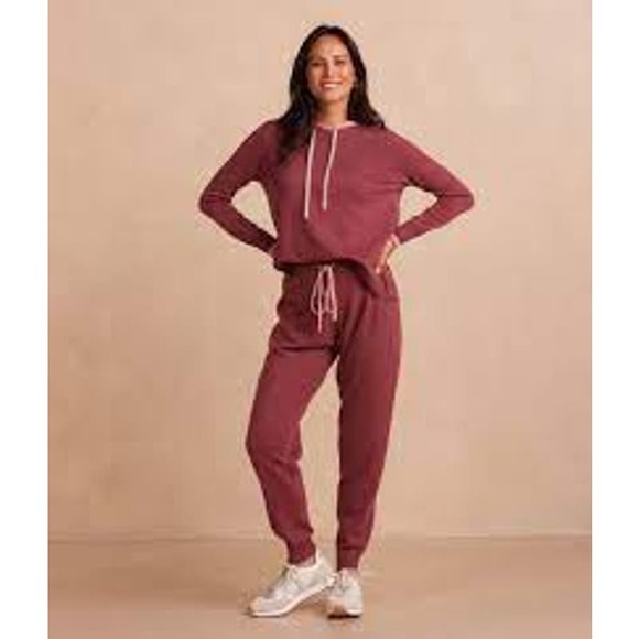 summersalt Pants - Summersalt Coziest Cashmere Blend Jogger Merino Wool Pants Large Rosewood Shell
